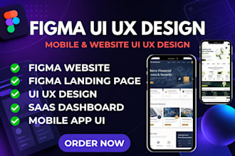 design figma landing page website ui ux saas dashboard and mobile app mockup