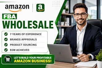 setup and manage amazon fba wholesale USA, UK, product hunting  and amazon VA