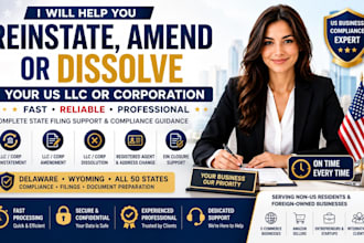reinstate amend or dissolve your US llc or corporation