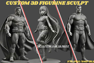 sculpt 3d anime figure action figure 3d toy bust stl figurine for 3d printing