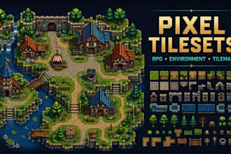 create top down pixel art tileset tilemap rpg game environment pixel background