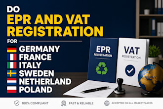 do epr and vat registration for germany, france, italy, sweden, netherland, pola