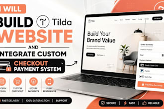 build tilda website and integrate custom checkout payment system