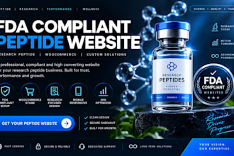 peptide and sarms woocommerce website, compliant research store design