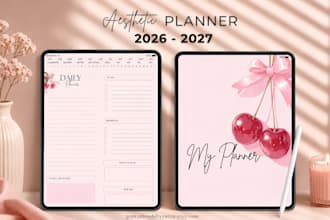 design feminine hyperliked digital planner