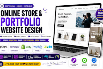 build pixpa strikingly sellfy weebly jimdo online store portfolio website design