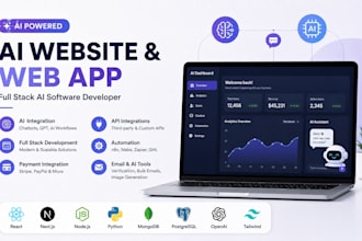 develop ai website as full stack ai software  with ai integration