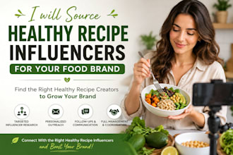 source healthy recipe influencers for your food brand