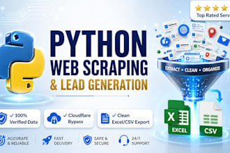 do python web scraping, data extraction and lead generation automation
