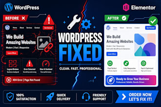 instant fix any wordpress issues, elementor issues
