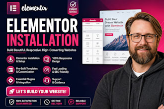 install and configure elementor pro, astra pro, rank math, wp rocket and plugins