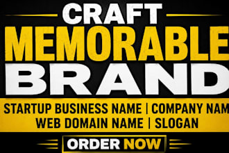 craft memorable brand startup business name company name web domain name, slogan