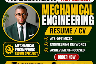write an ats optimized mechanical engineering resume and CV