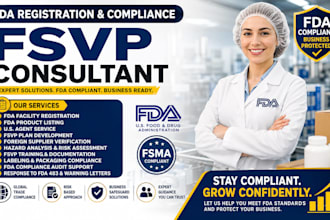 be your fda registration and fsvp compliance consultant expert