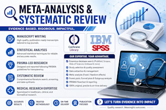 perform a meta analysis, manuscript writing and editing