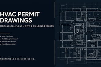 create hvac permit drawing for city building permit and approval