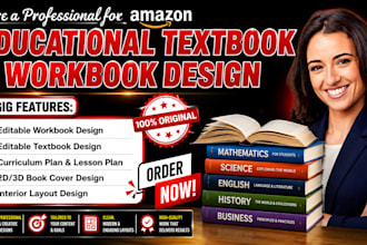 format and design educational textbook, educational workbook, curriculum plan