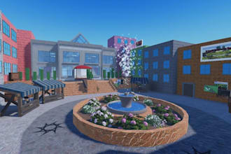 build roblox lobby, cafe, roblox map, spawn area, social hub, roblox terrain map