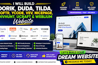 build dorik duda tilda softr ycode vev nicepage divhunt ucraft weblium website