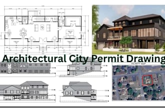 draw full city permit architectural drawings, autocad blueprints, 2d floor plans