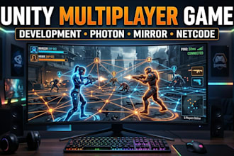 develop a unity multiplayer game using photon, mirror or netcode