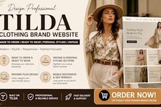 fashion boutique clothing brand jewerly store cosmetics homedecor tilda website