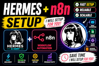 set up personal assistant hermes and n8n on your system