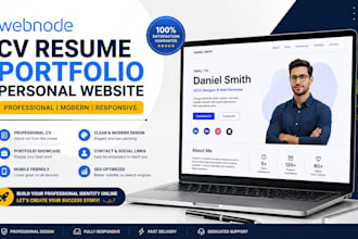 webnode CV portfolio resume career personal profile landing page design