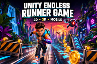 develop endless runner game in unity 2d 3d for mobile