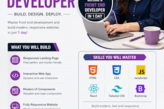 responsive react, tailwind, bootstrap website in 1 day