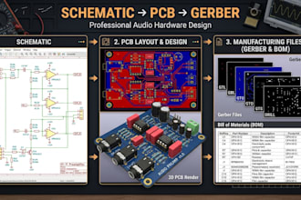 design analog audio pcb, guitar effects, mic preamp and amplifier circuits