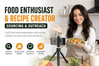 source food enthusiasts and recipe influencers for your brand products