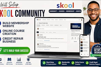 setup skool community skool online course creation, membership website circle so