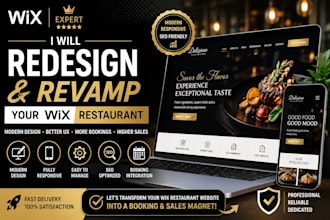 redesign and revamp your wix restaurant menu