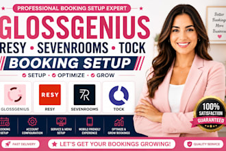 setup glossgenius resy sevenrooms tock booking  salon spa skincare website