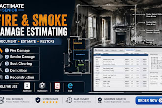 create xactimate water, fire, smoke, wind storm damage and restoration estimates