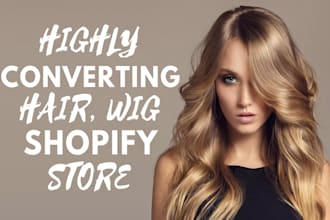 design hair extension shopify store wig bundle human hair lashes beauty website