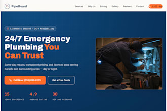 design a modern website for hvac and home services