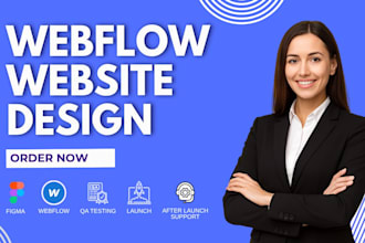develop a responsive webflow website and landing page
