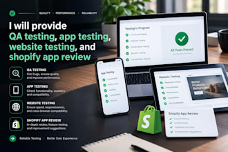 provide QA testing, app testing, website testing, and shopify app review