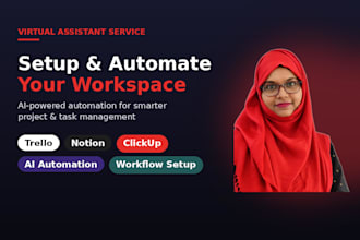 setup and automate your trello, notion clickup workspace