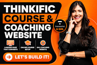 thinkific landing page, thinkific online course, thinkific, ghl coaching website