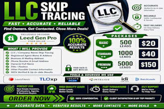 do llc skip tracing service in cheap price