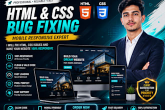 fix HTML CSS bugs and mobile responsive issues