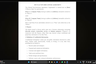 draft non disclosure agreements and privacy policy