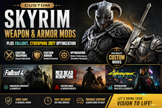 modding custom skyrim weapon cyberpunk 2077 red dead redemption 2 fallout 4