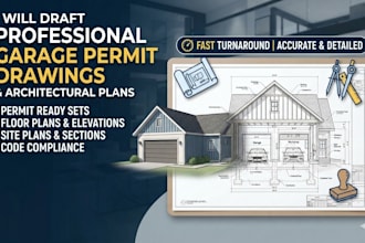 draft professional garage permit drawings and architectural plans