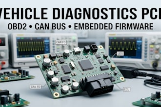 design vehicle diagnostics pcb, obd2 can bus and embedded firmware