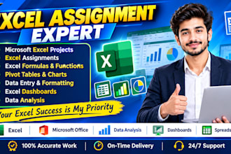 solve microsoft excel assignments, projects and tasks