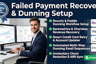 setup failed payment recovery software via recurly paddle baremetrics redux